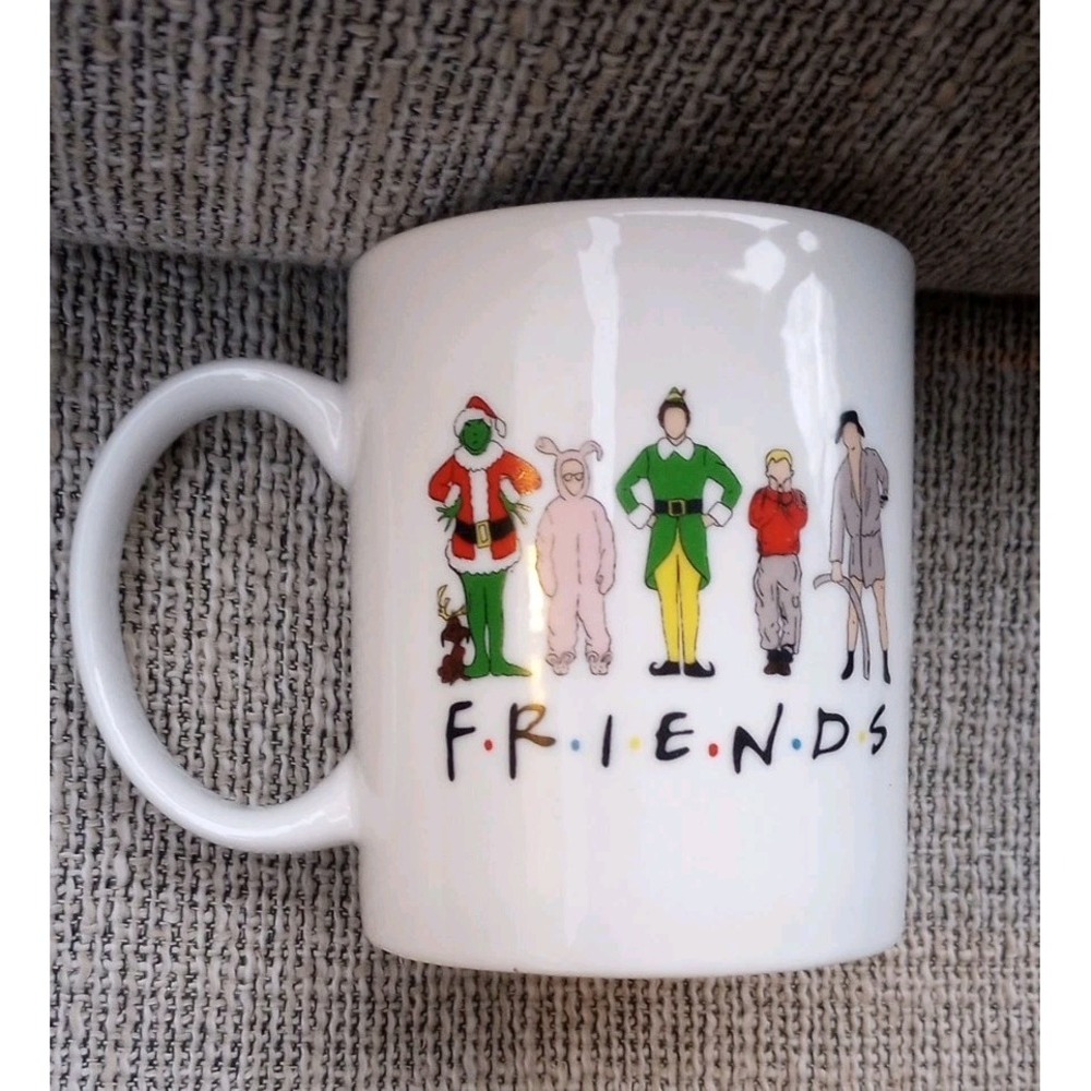 Friends Christmas Mug Classic Movies ELF GRINCH RALPHIE COUSIN EDDIE KEVIN‎